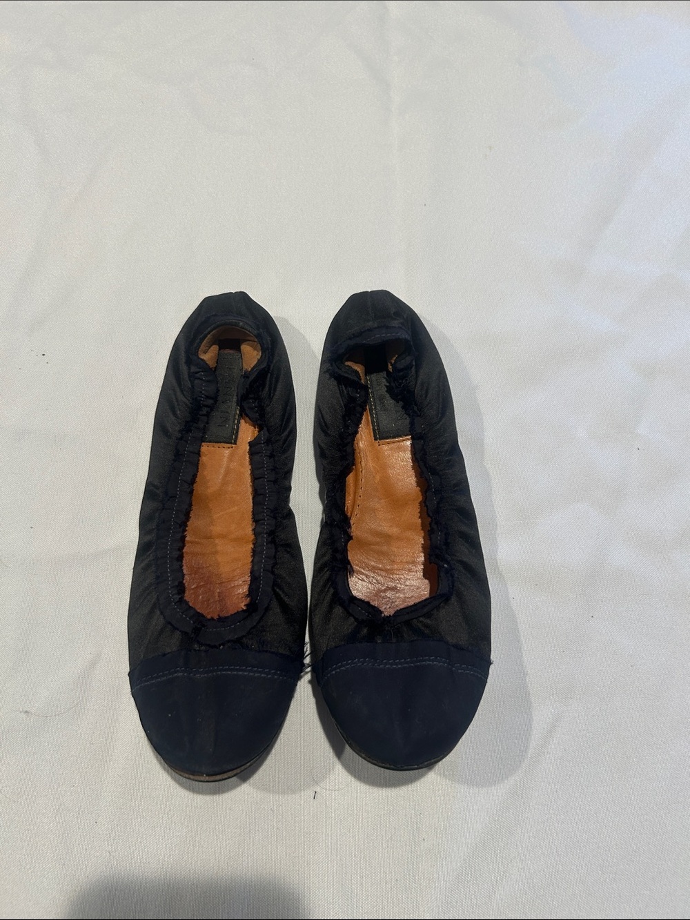 Lanvin Black Elastic Ballet Flats